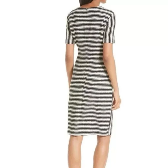 Hugo Boss - Haripela Black and White Striped Sheath Dress - Size 4 - Picture 3 of 9